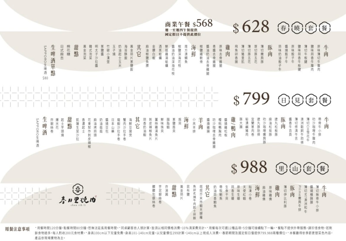 宜蘭燒肉吃到飽「春日里炭火燒肉放題」,商業午餐只要568元,肉品、海鮮無限供應還吃的到日式料理 - 第11張圖 宜蘭燒肉吃到飽「春日里炭火燒肉放題」,商業午餐只要568元,肉品、海鮮無限供應還吃的到日式料理