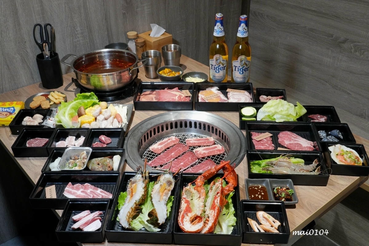 赤富士日式無煙燒肉鍋物中壢店～火鍋+燒烤吃到飽，啤酒無限暢飲